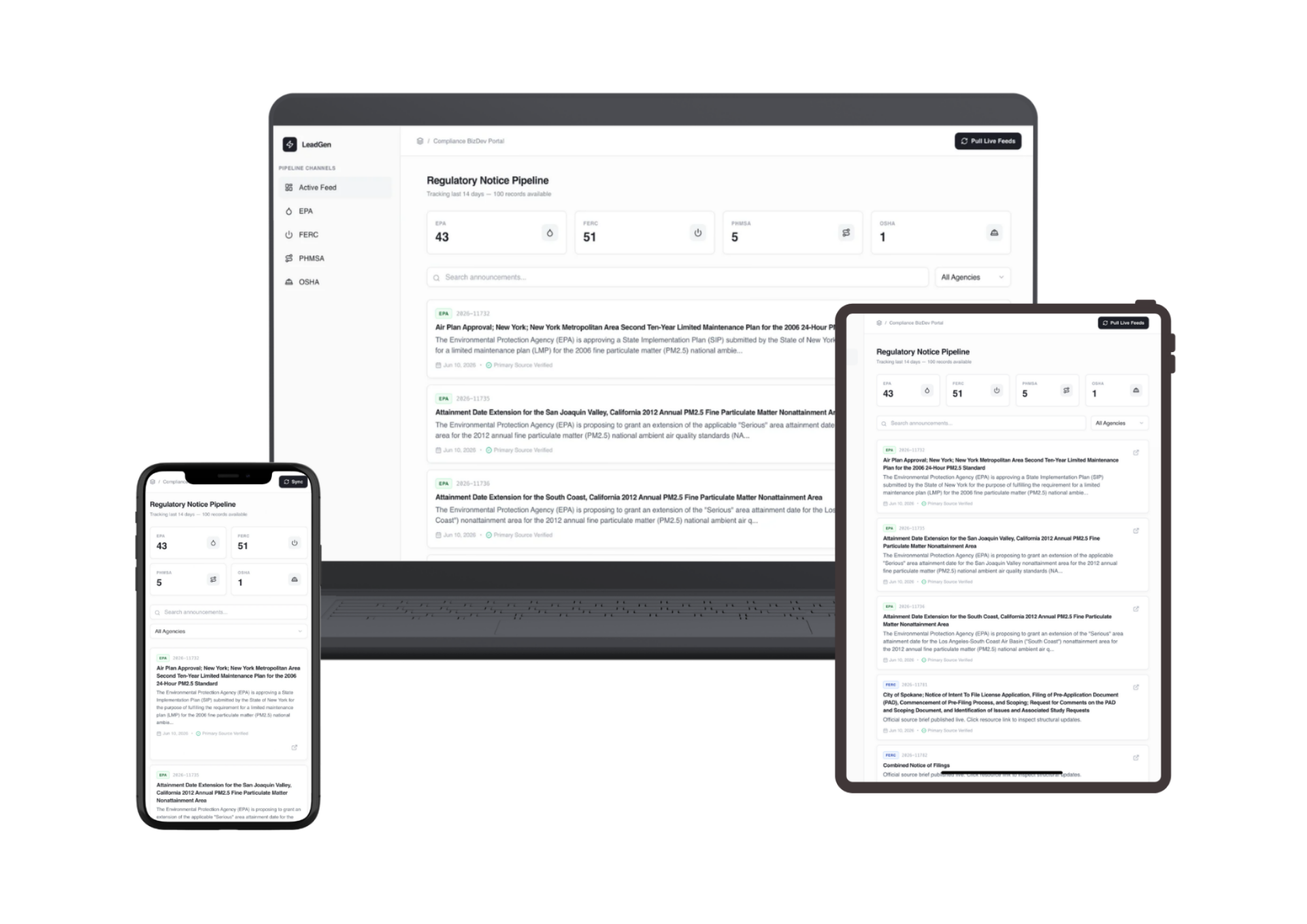 LeadGen Intelligence Pipeline Tracking View