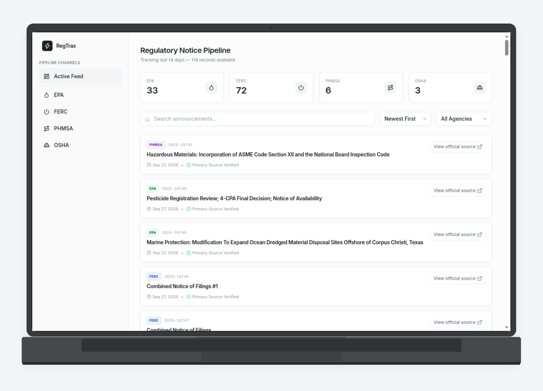 RegTrax feed