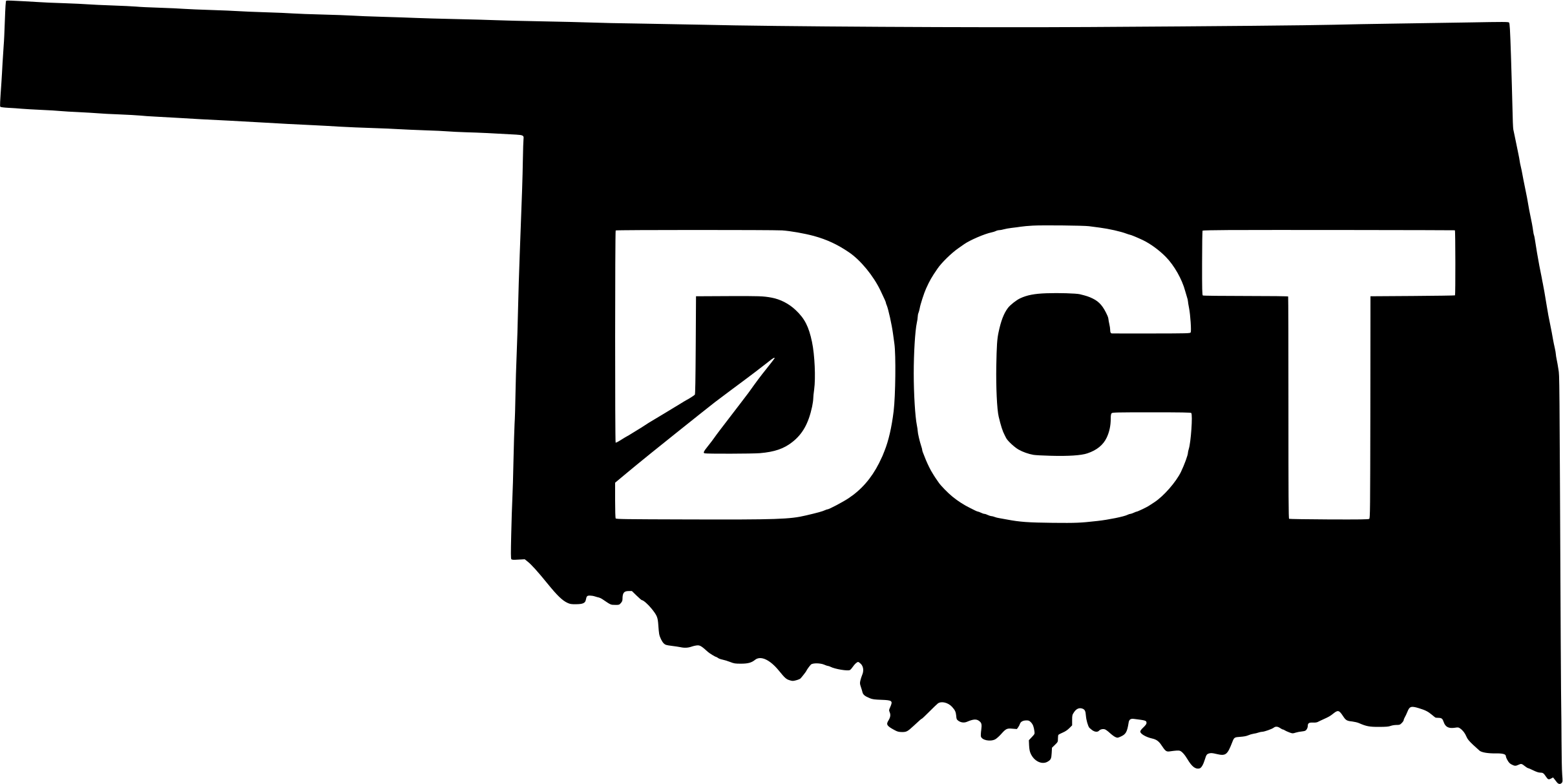 DCT logo, the outline of Oklahoma